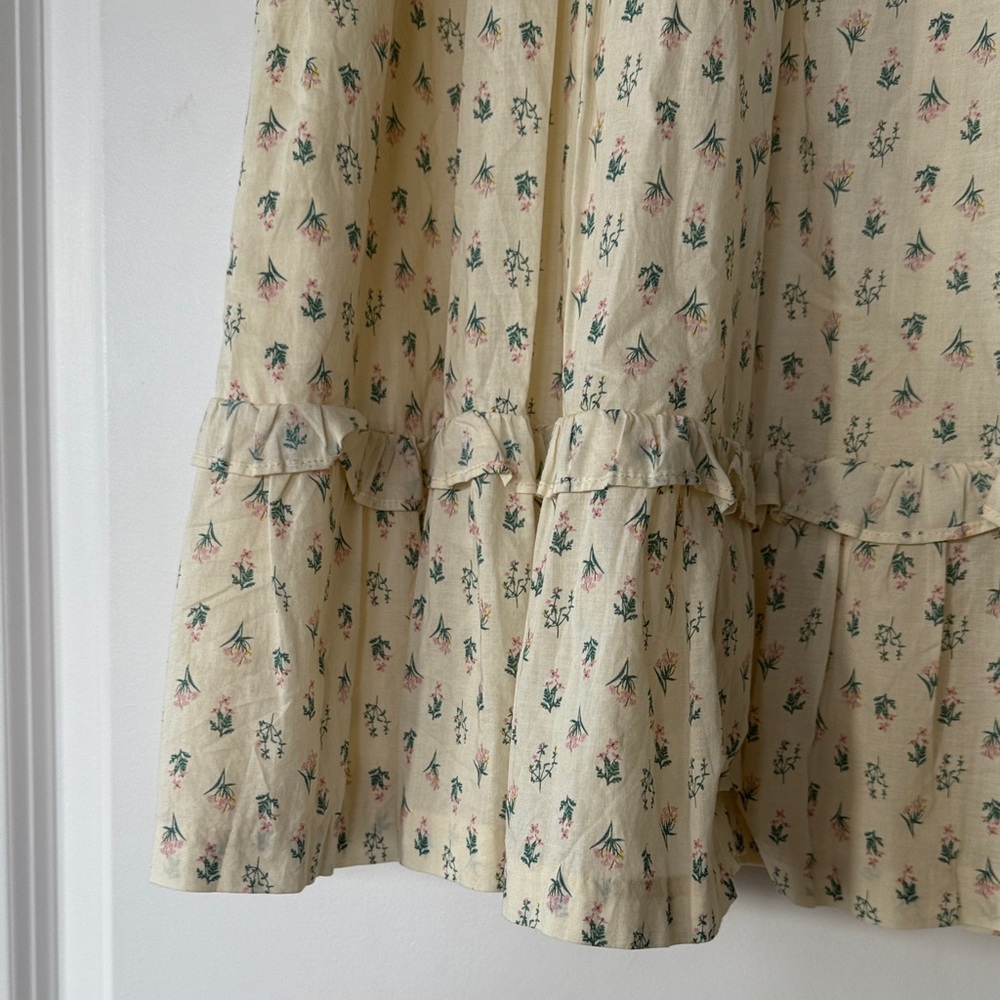 Janie and Jack Soft Yellow Dress with Green and Pink Floral Print - Picture 6 of 8